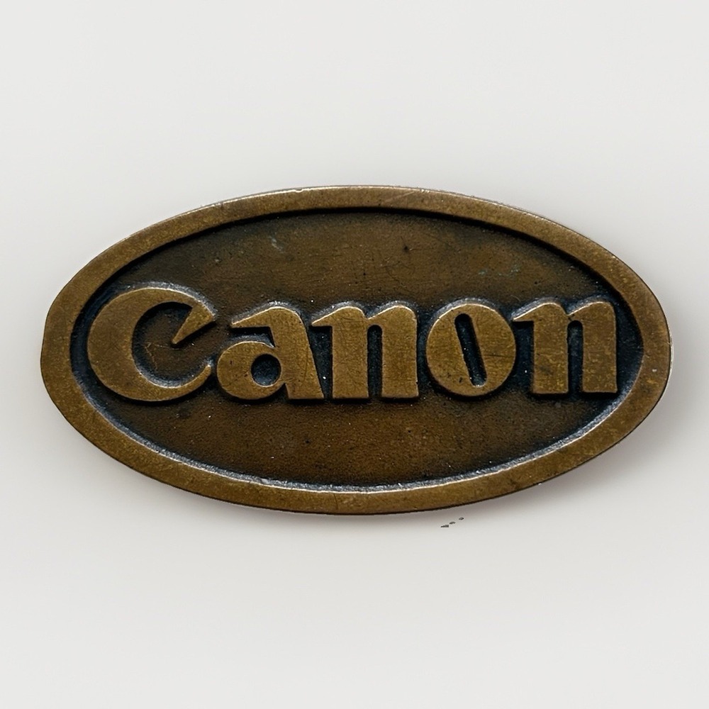 Vintage Canon Film Camera Photography Theme Photographer 70s Brass Belt Buckle
